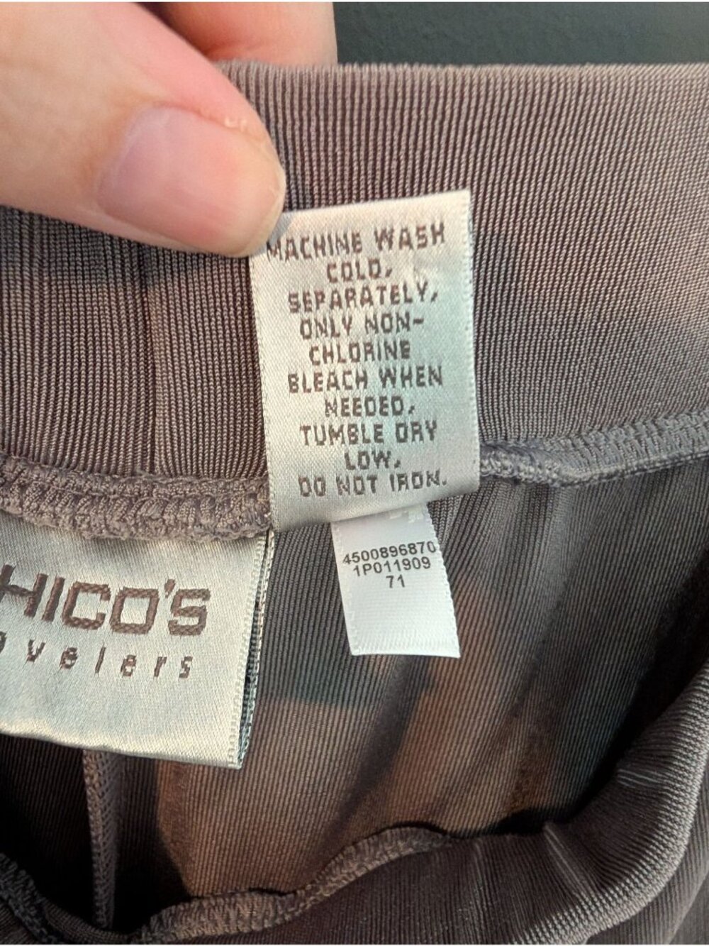 Chicos Travelers Gray Pull-On Wide-Leg Pants Size 3 Tall - Picture 4 of 5